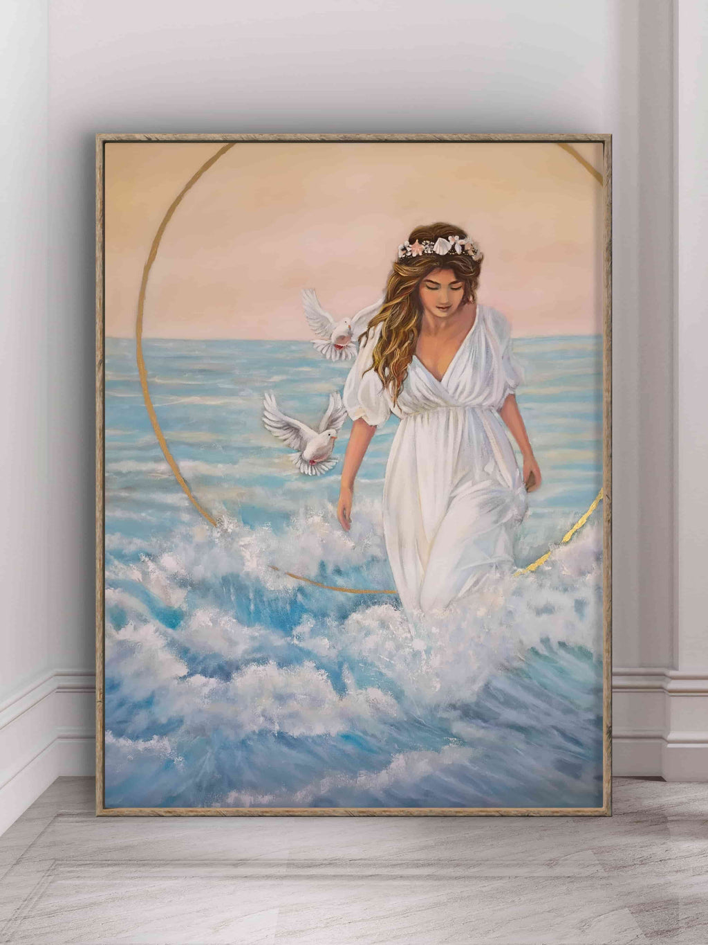 "Aphrodite, Born from the Waves" , Oil on Canvas 36" x 48"
