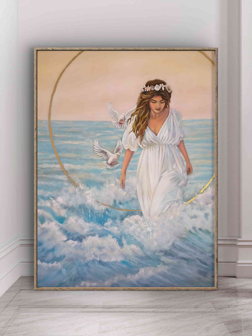 "Aphrodite, Born from the Waves" , Oil on Canvas 36" x 48"