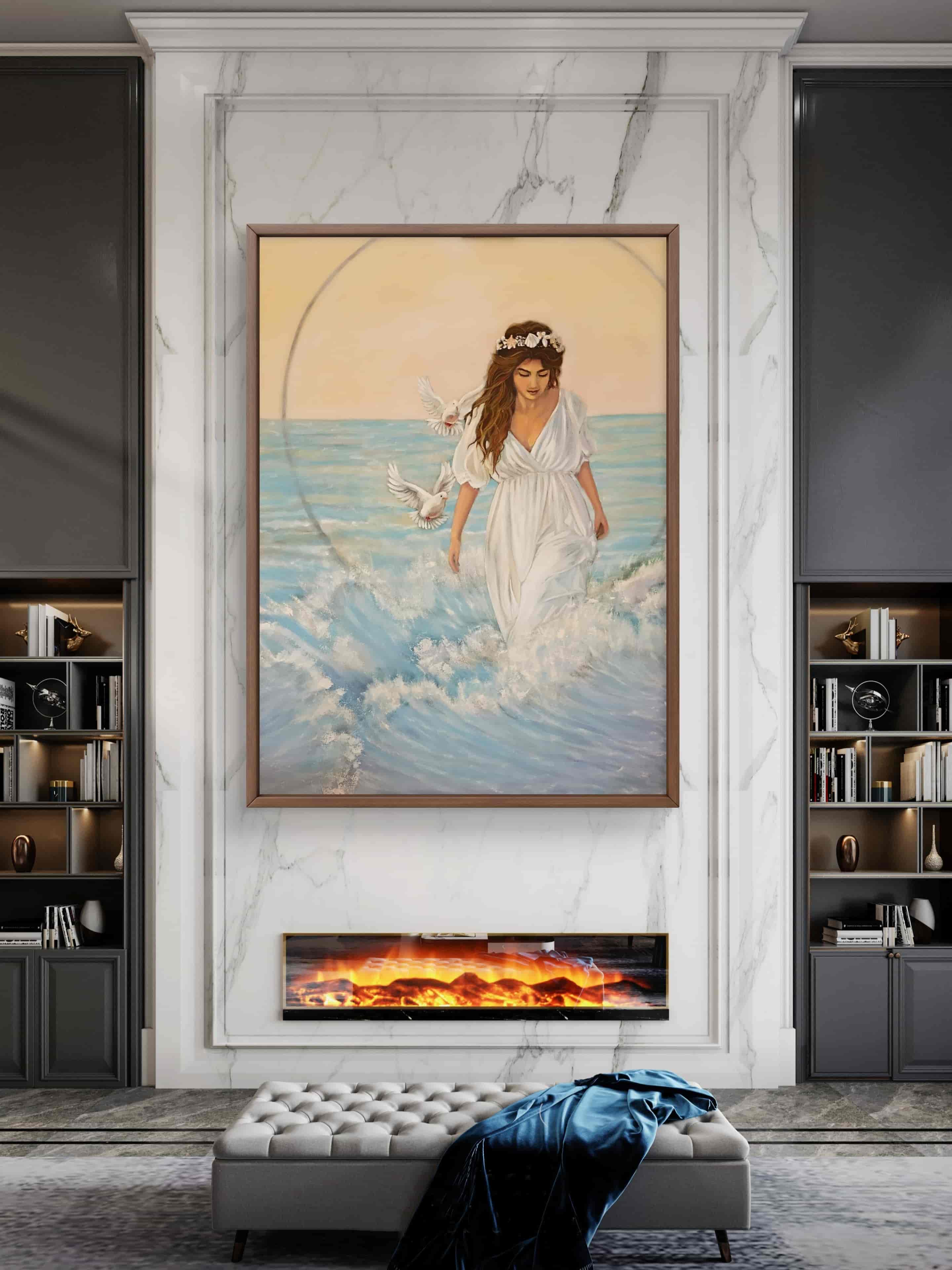 "Aphrodite, Born from the Waves" , Oil on Canvas 36" x 48"
