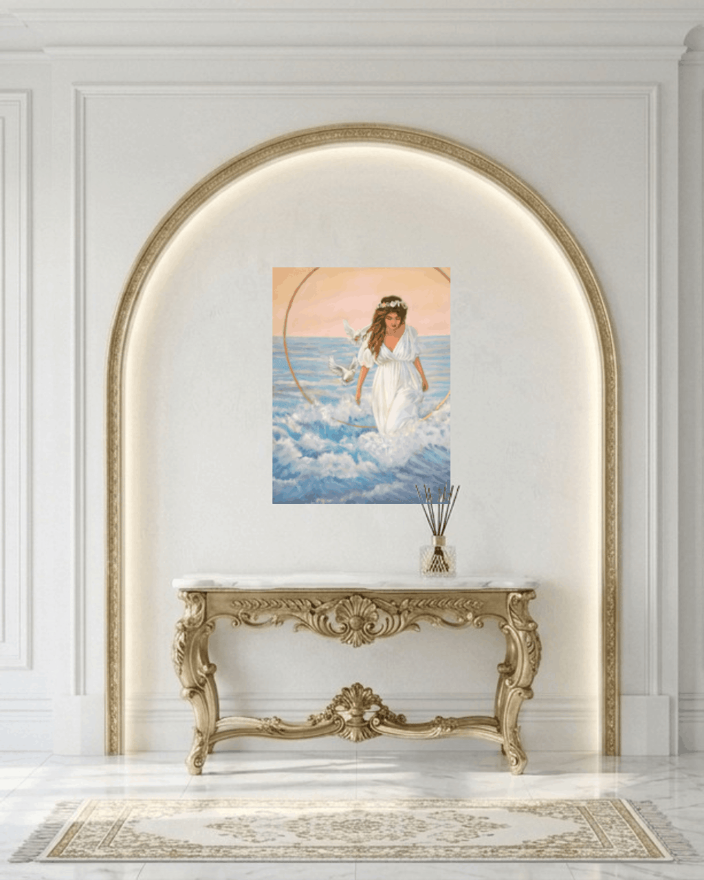 "Aphrodite, Born from the Waves" , Oil on Canvas 36" x 48"