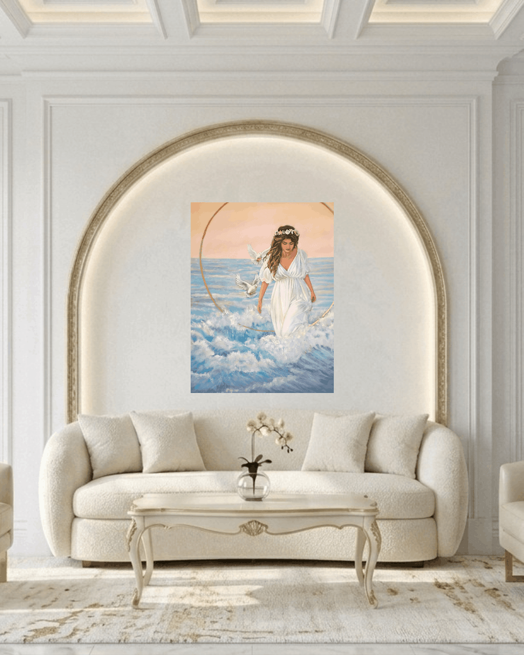 "Aphrodite, Born from the Waves" , Oil on Canvas 36" x 48"