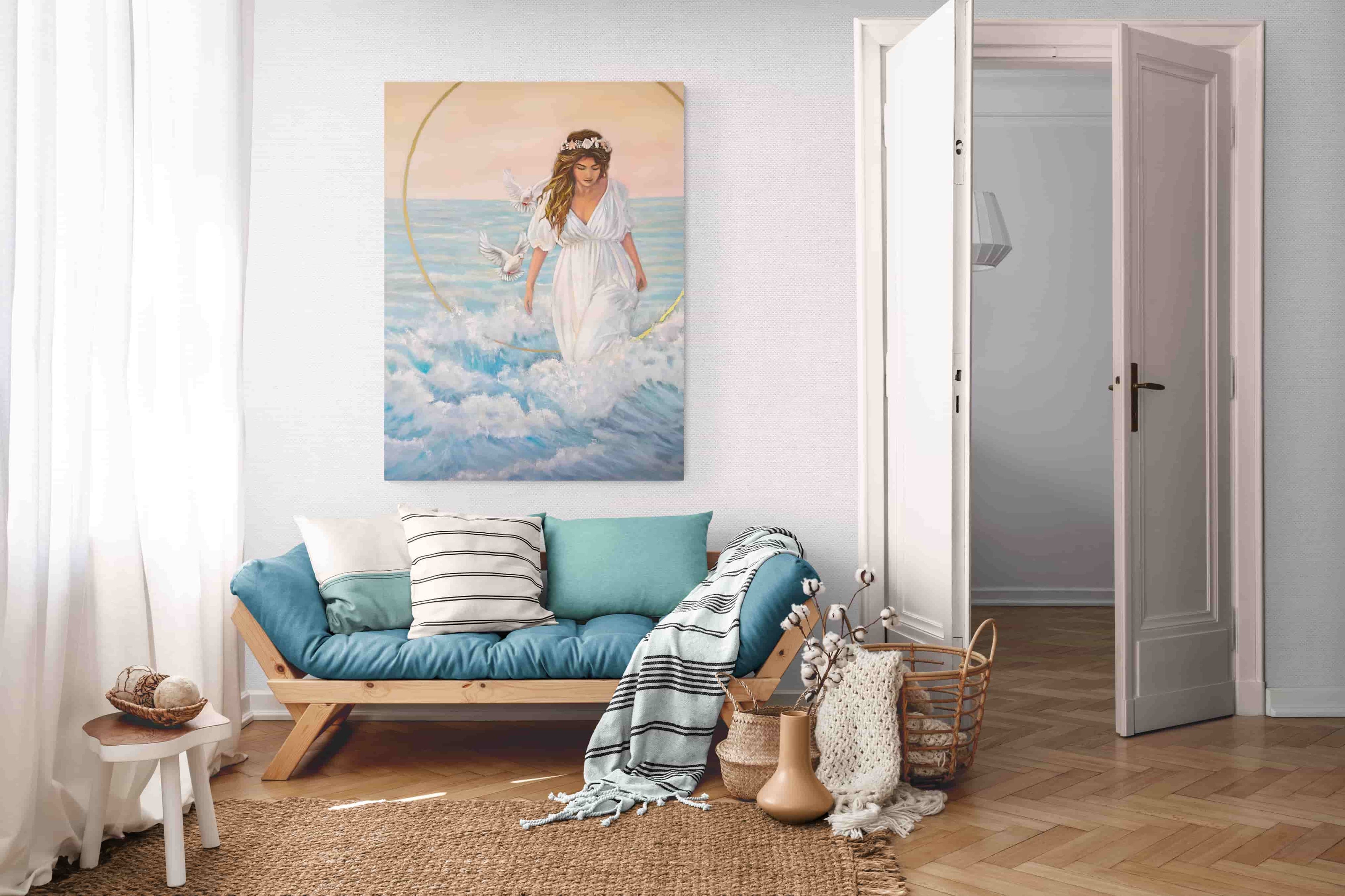 "Aphrodite, Born from the Waves" , Oil on Canvas 36" x 48"